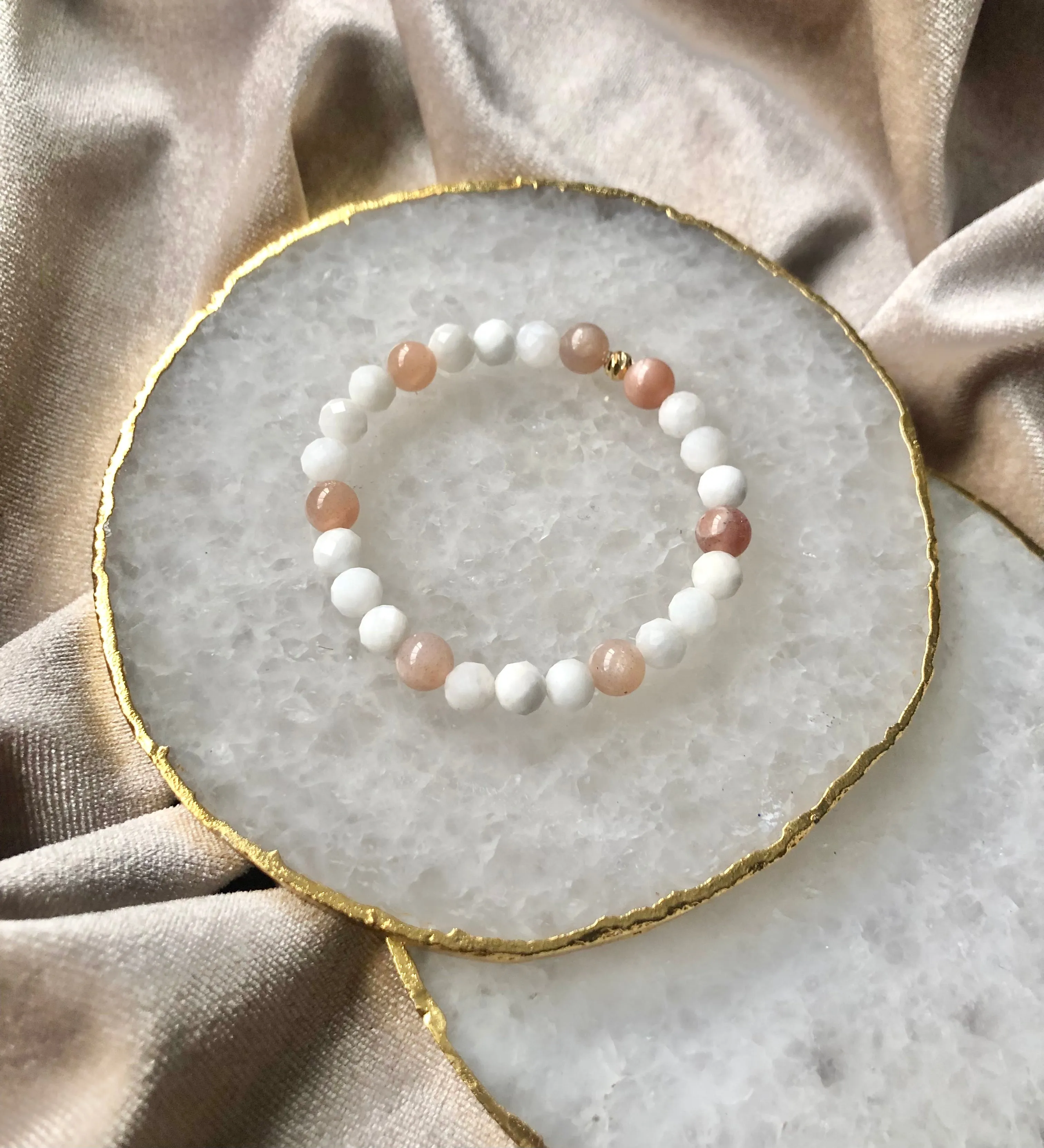 Moonstone & Sunstone Bracelet