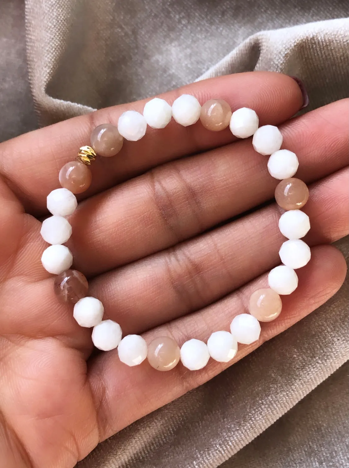 Moonstone & Sunstone Bracelet
