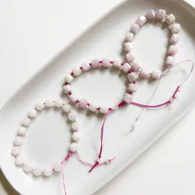 Moonstone or Kunzinite Knotted Gemstone Bracelet