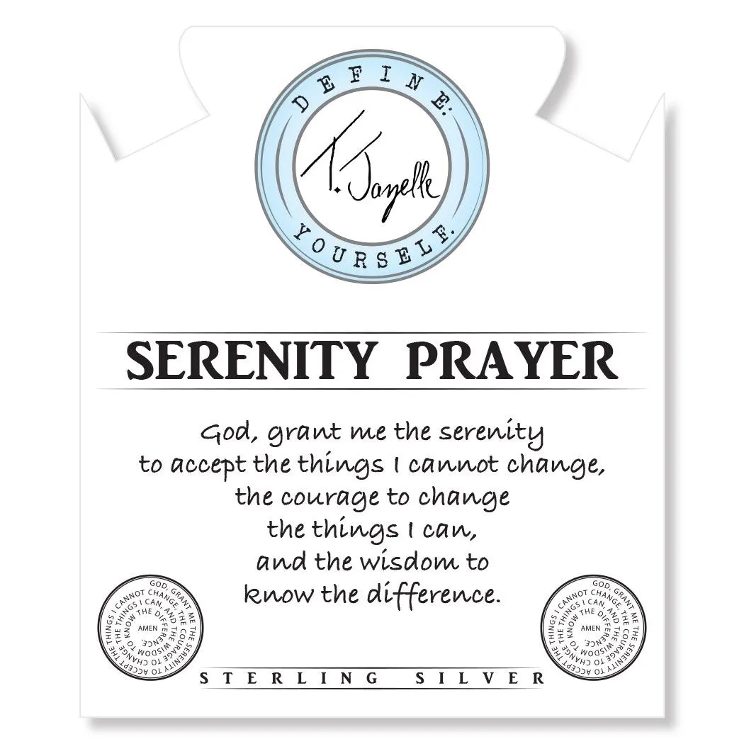 Moonstone Stone Bracelet with Serenity Prayer Sterling Silver Charm
