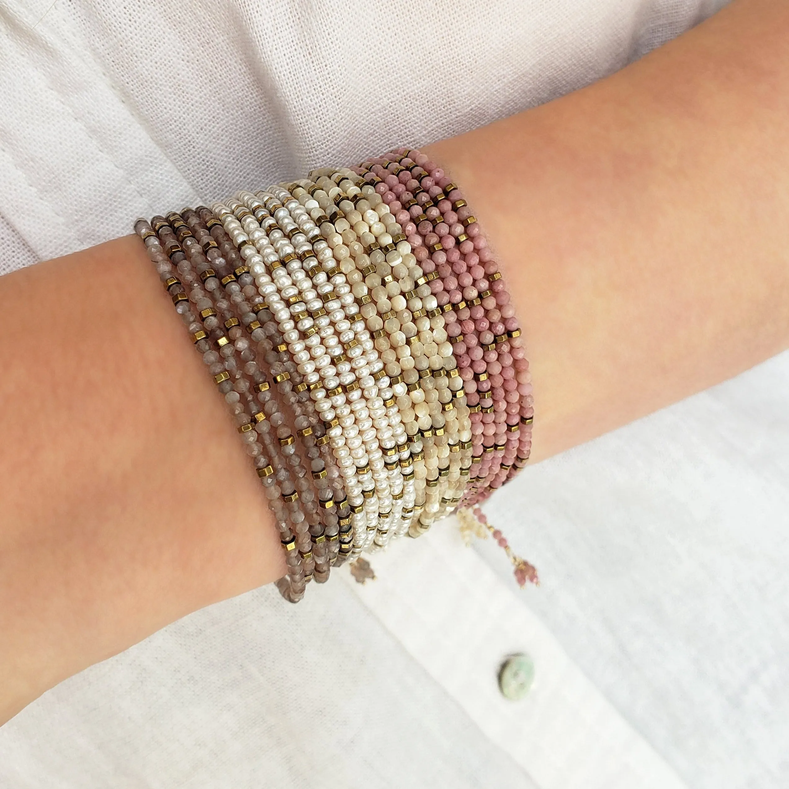 Mother of Pearl Wrap Bracelet - Necklace