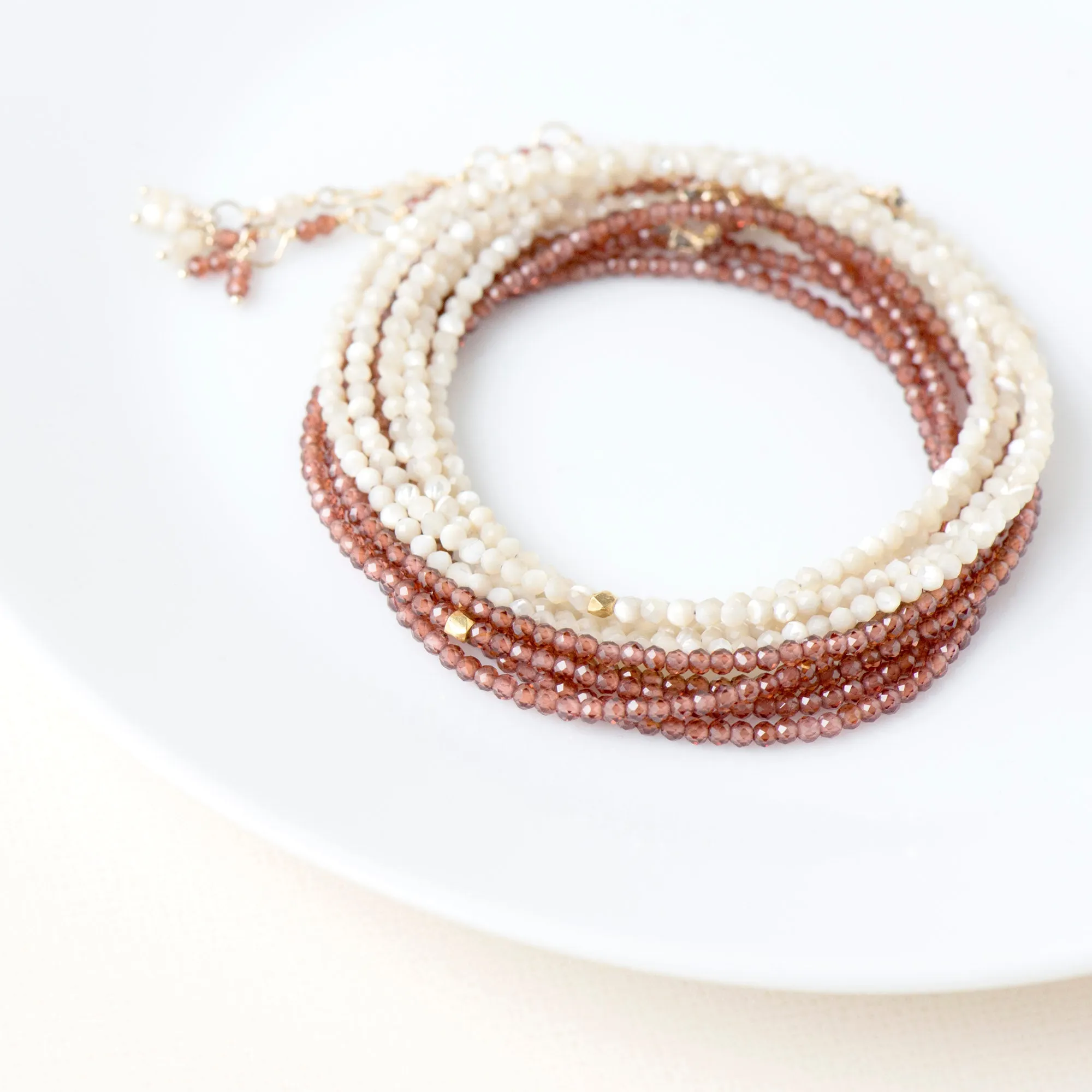Mother of Pearl Wrap Bracelet - Necklace