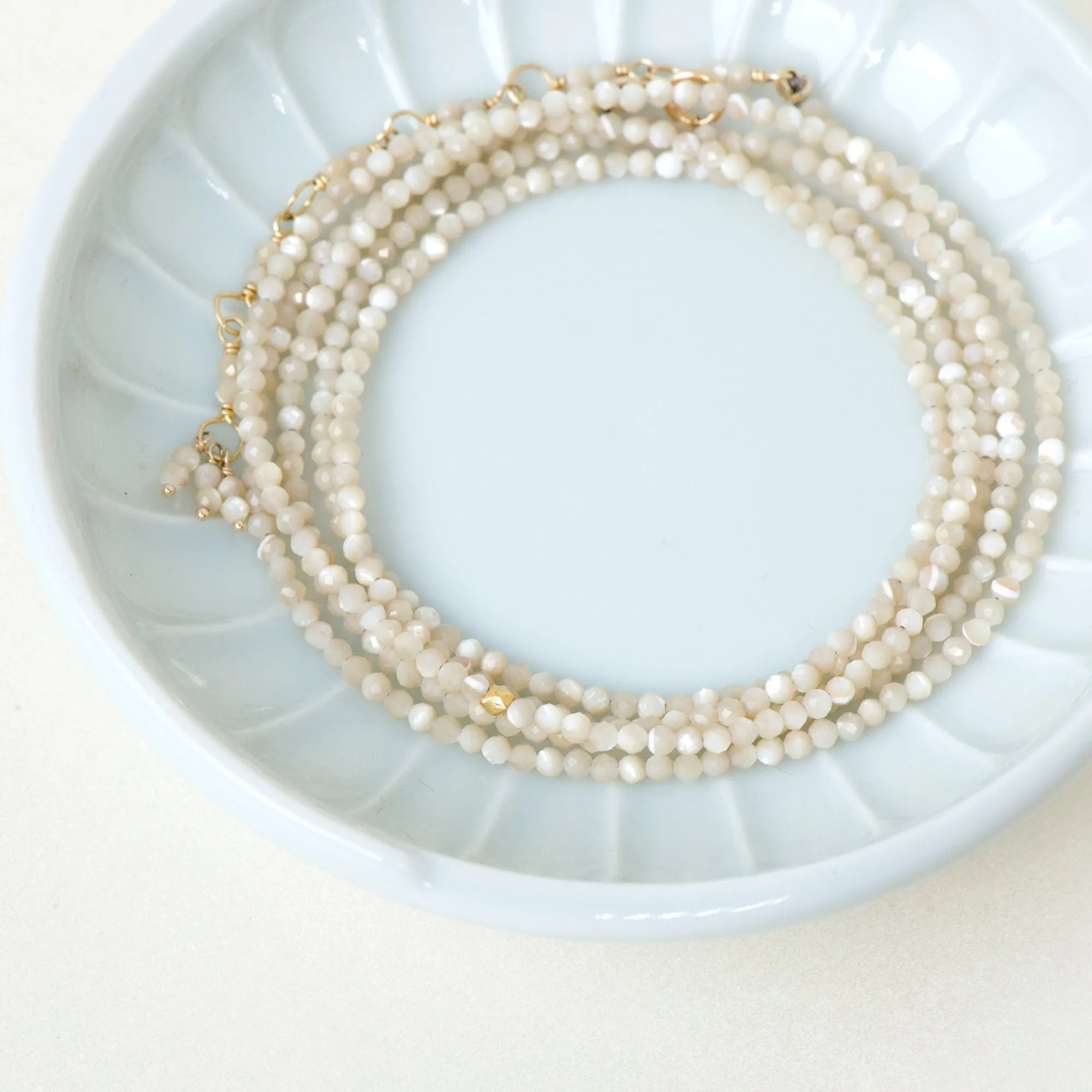 Mother of Pearl Wrap Bracelet - Necklace