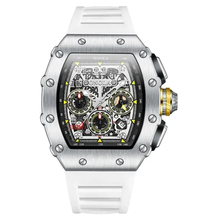 Multifunctional Waterproof Quartz Men's Silicone Band Sport Watch