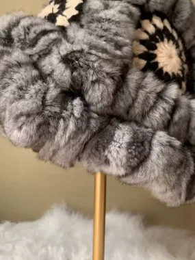 My Neighbor Totoro Hat Knitted Hat Niche Woven Genuine Leather Handmade Net Red Hat Chinchilla Leather Tiger Head Hat Autumn and Winter Female Fisherman