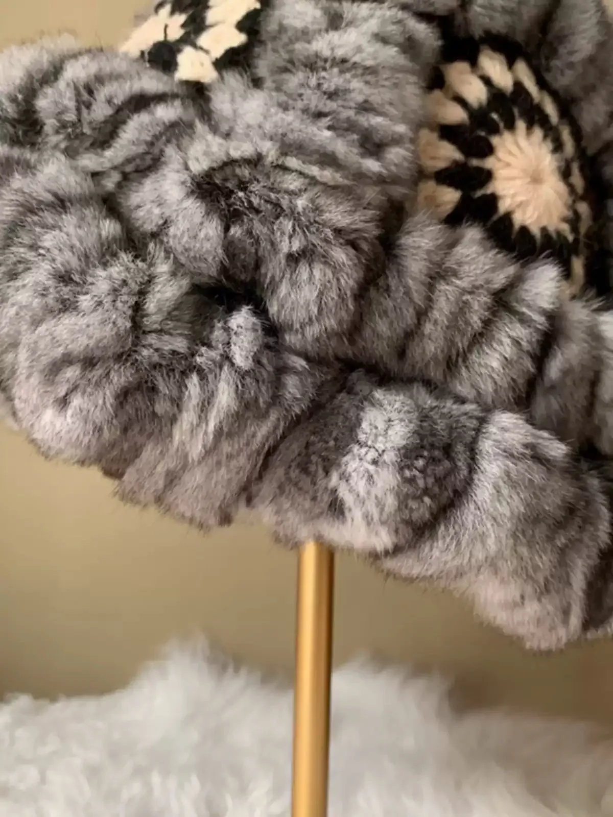 My Neighbor Totoro Hat Knitted Hat Niche Woven Genuine Leather Handmade Net Red Hat Chinchilla Leather Tiger Head Hat Autumn and Winter Female Fisherman
