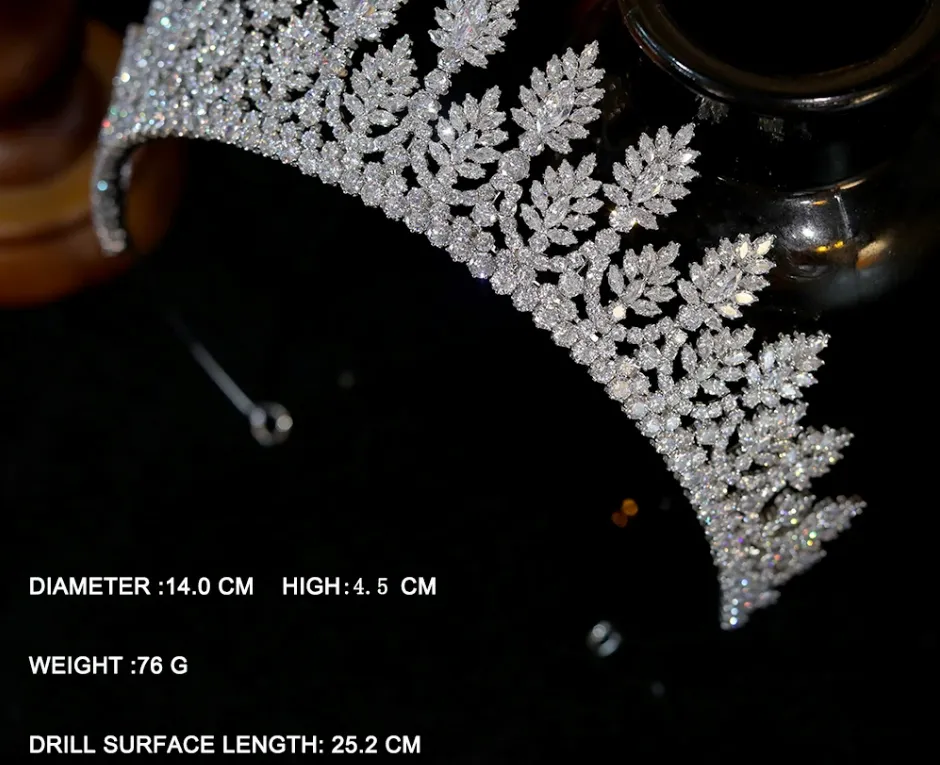 New Wedding Accessories Tiaras And Crowns For Women Bridal Hair Accessories Hair Jewelry CZ Crown Joias Feminina Coroa De Noiva FK5175423