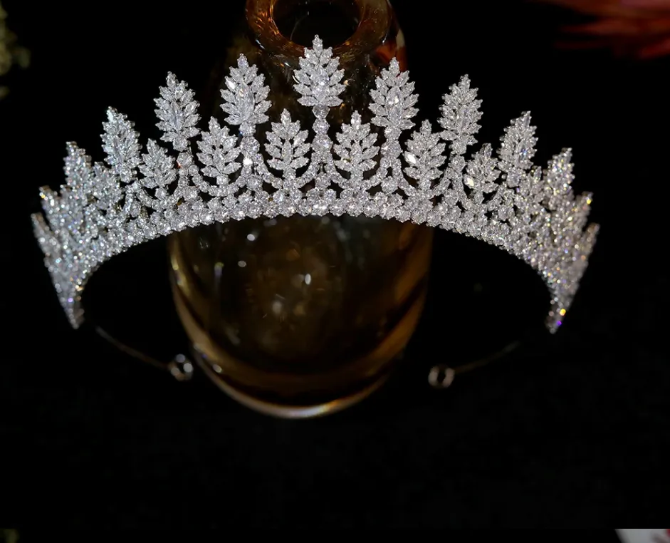 New Wedding Accessories Tiaras And Crowns For Women Bridal Hair Accessories Hair Jewelry CZ Crown Joias Feminina Coroa De Noiva FK5175423