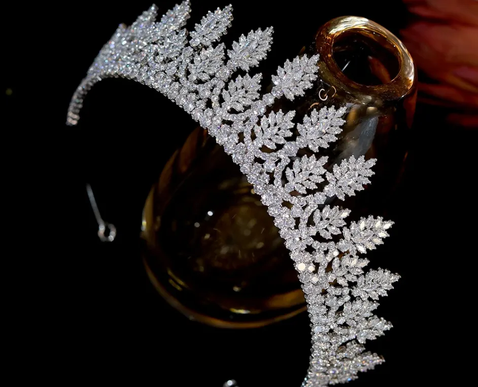 New Wedding Accessories Tiaras And Crowns For Women Bridal Hair Accessories Hair Jewelry CZ Crown Joias Feminina Coroa De Noiva FK5175423