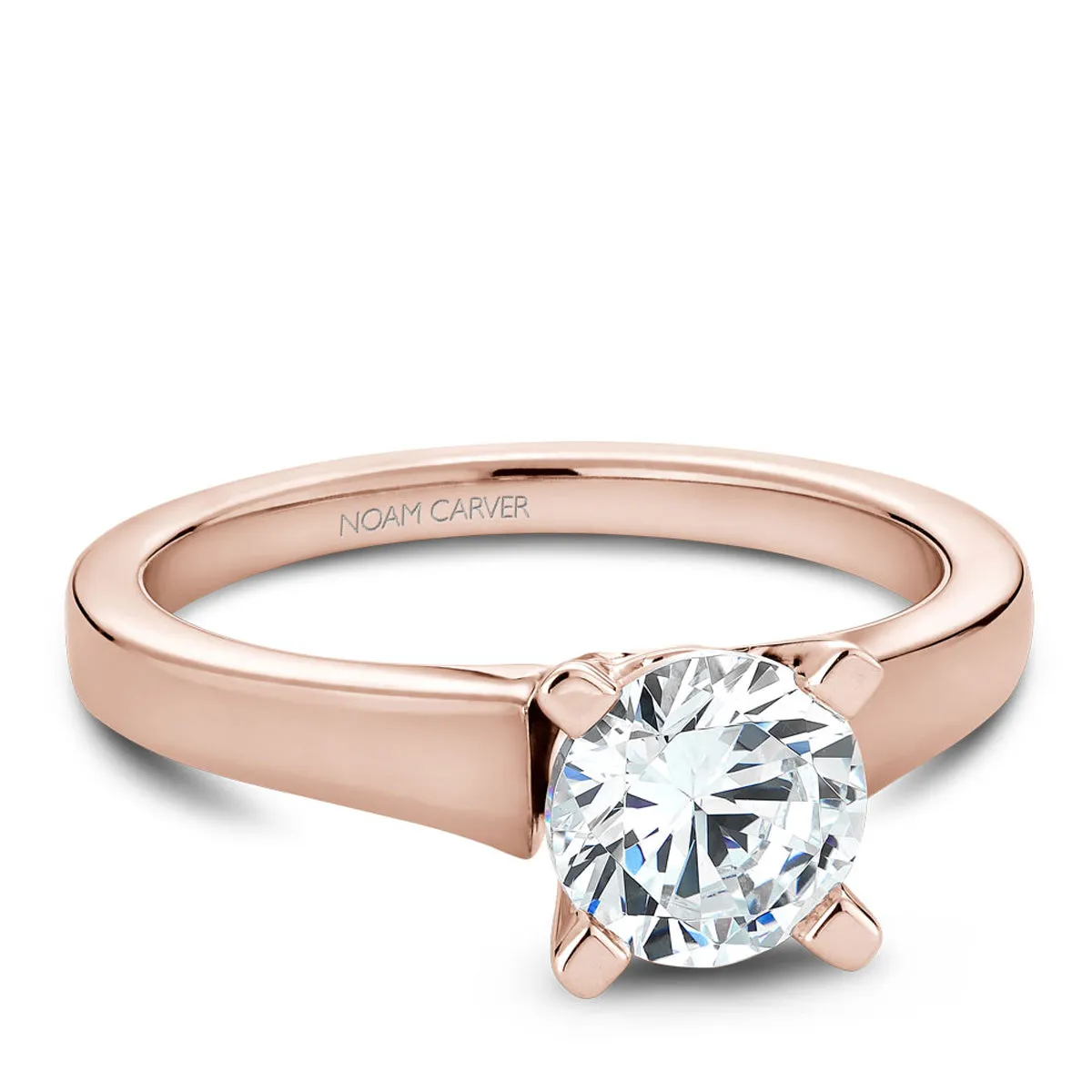 Noam Carver Solitaire Engagement Ring Setting in Rose Gold