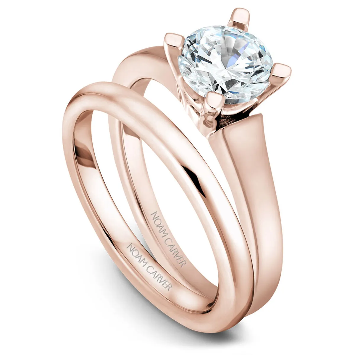 Noam Carver Solitaire Engagement Ring Setting in Rose Gold