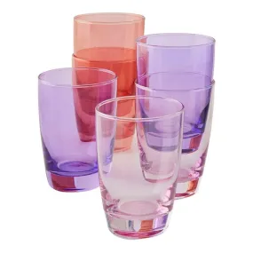 Ocean Tiara Pinks Coloured Hi Ball Glasses - Set of 6 - 465ml