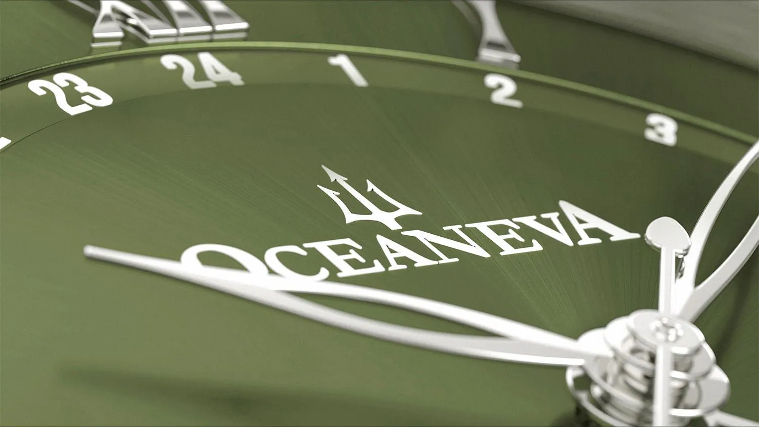 Oceaneva Men's OceanTrek GMT Automatic 200m Leather Olive Drab Watch