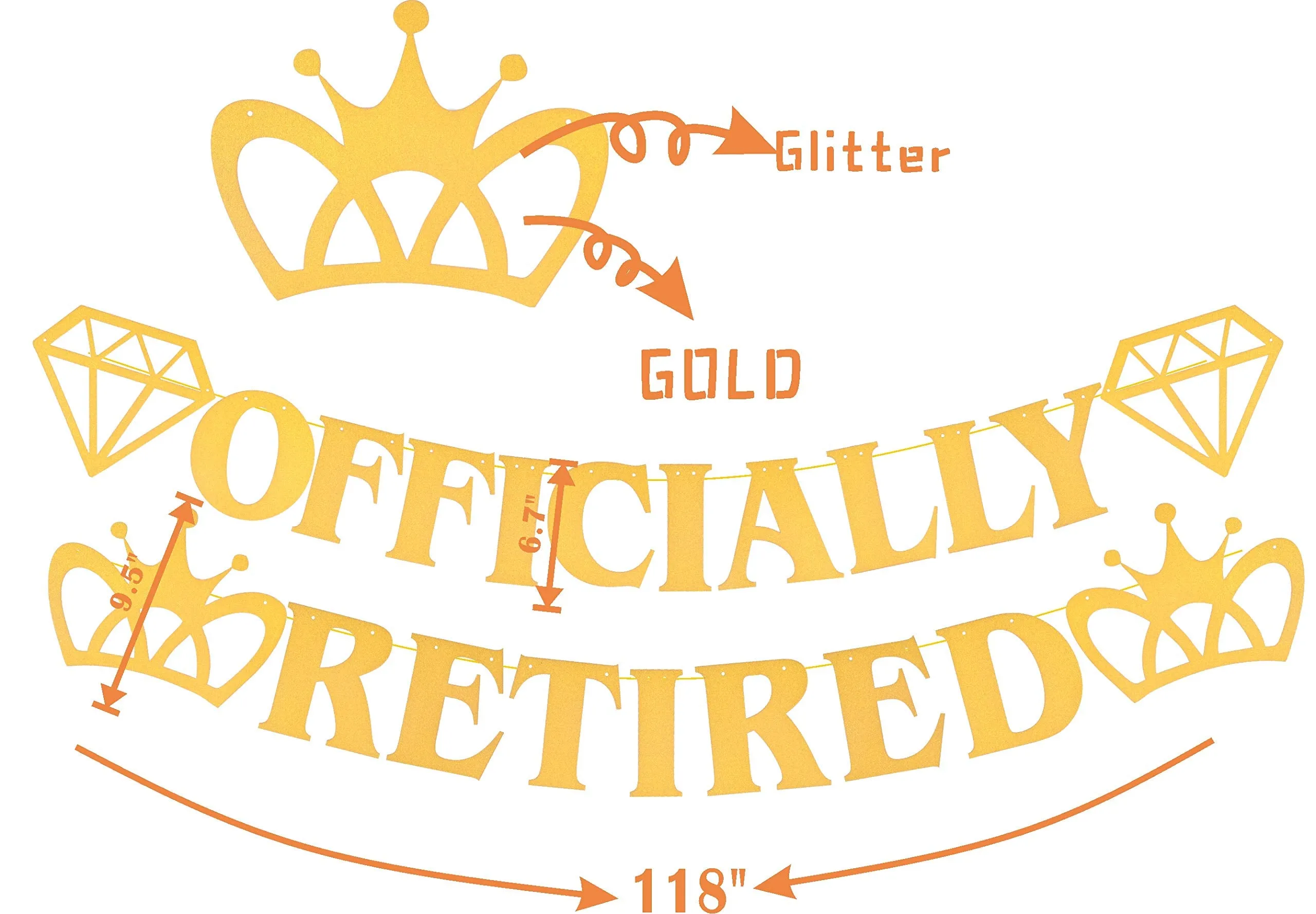Officially Retirement Party Supplies, Retired Tiara/Crown, I'm Retired Sash, Officially