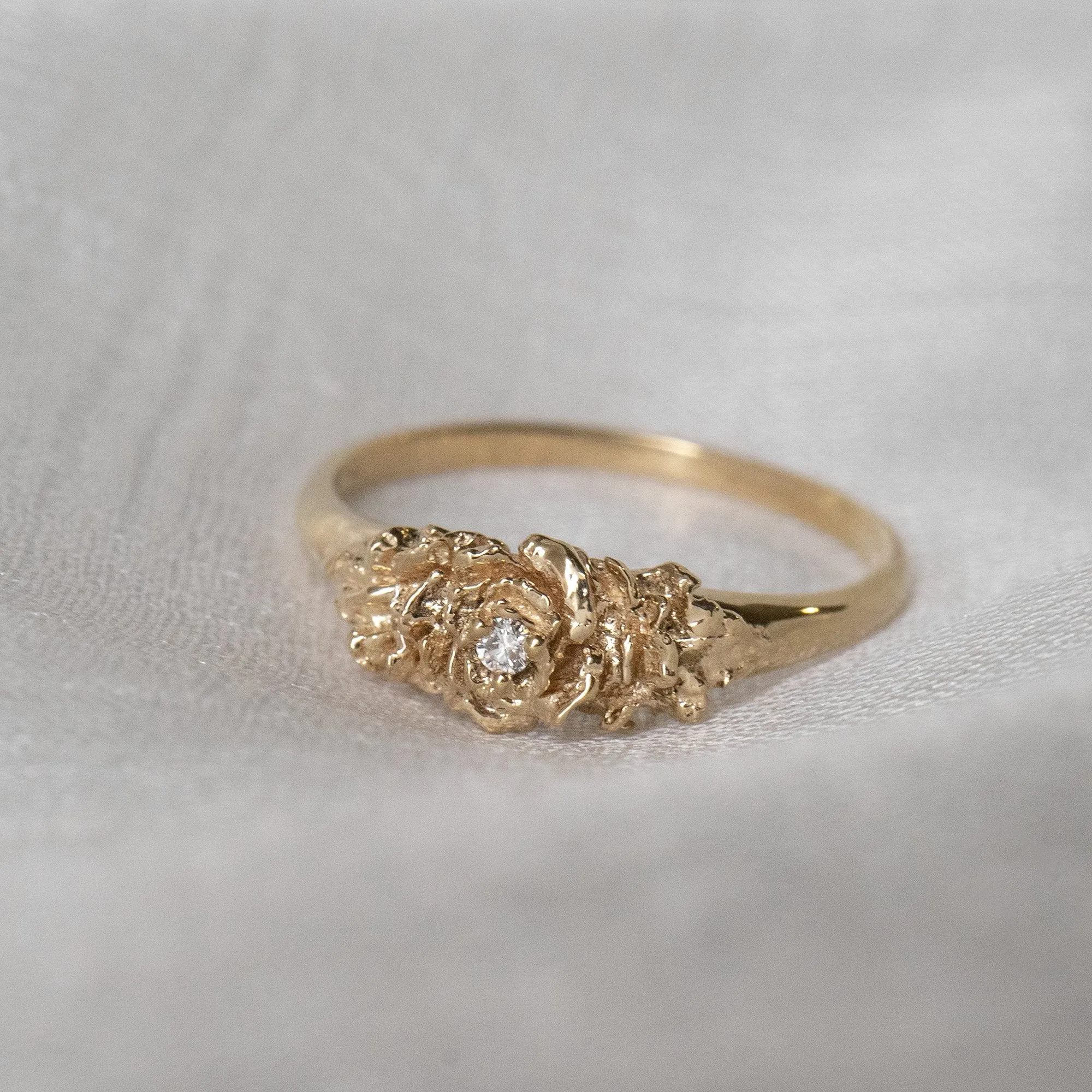 Old Garden Rose Signet Ring