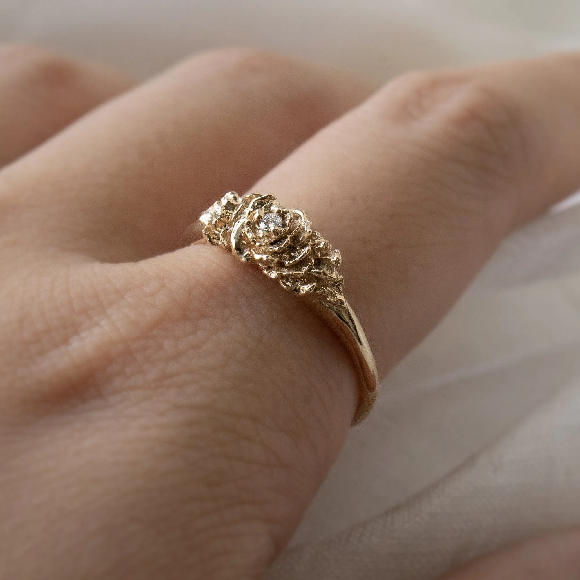 Old Garden Rose Signet Ring