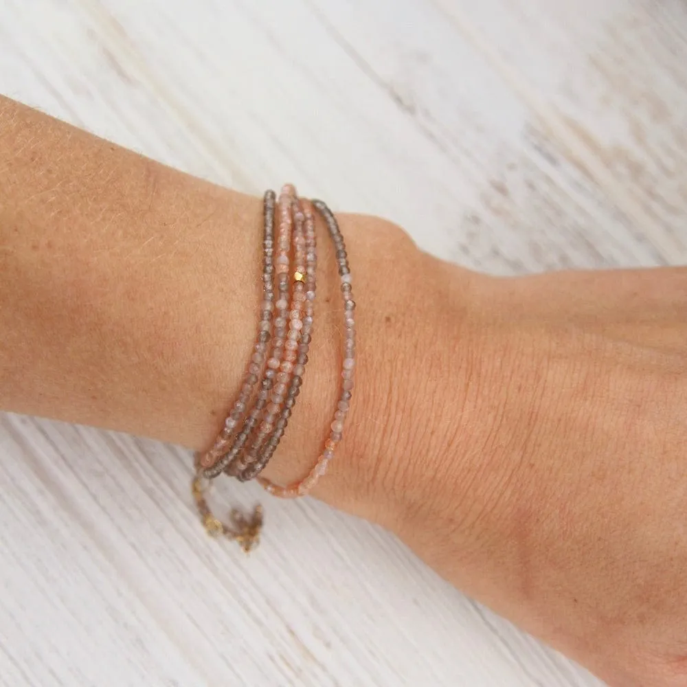Ombre Mink Wrap Bracelet & Necklace