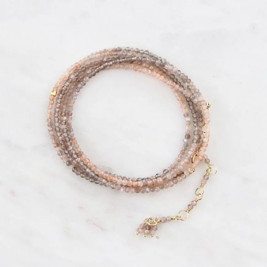 Ombre Mink Wrap Bracelet & Necklace