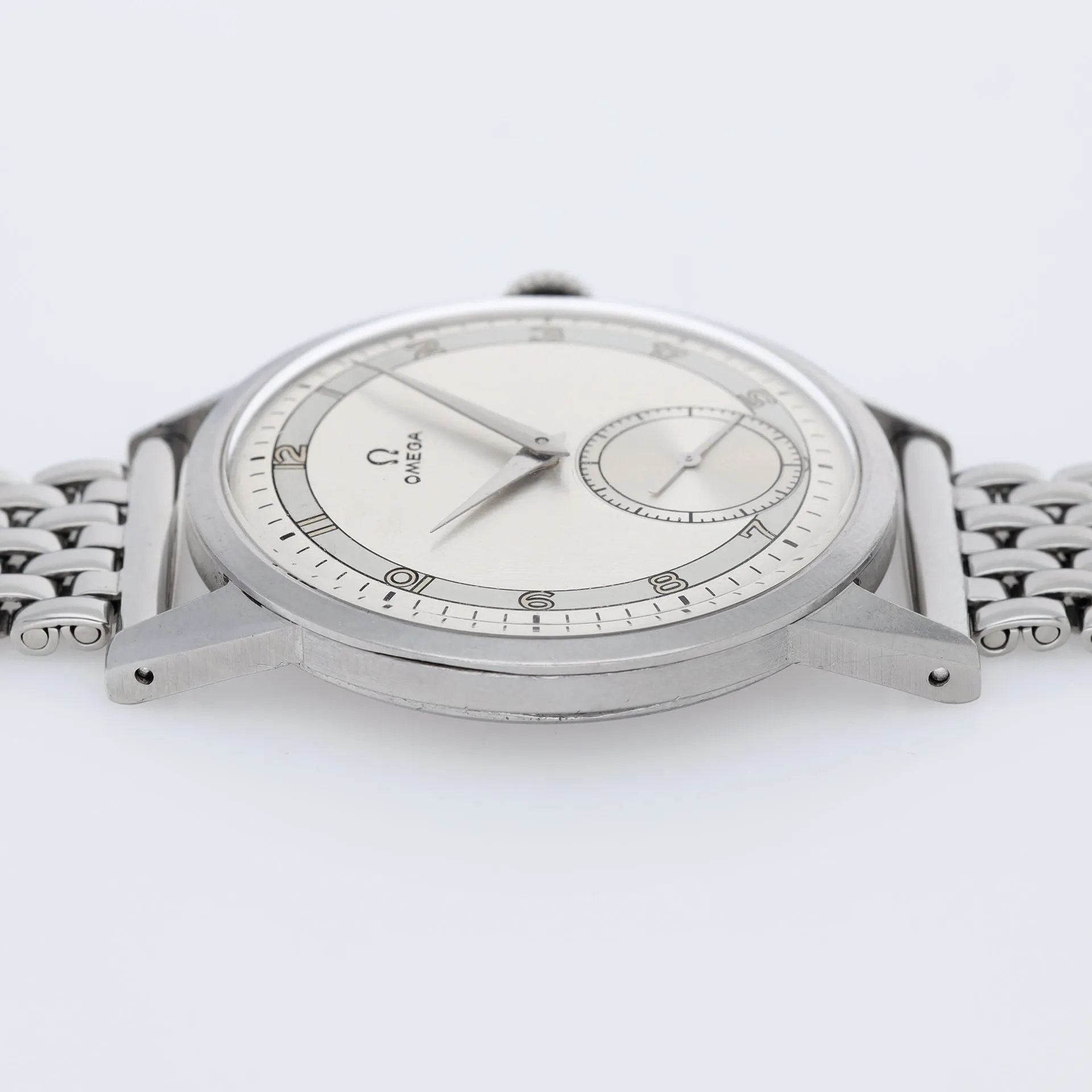 Omega 2272 2 Oversize Steel Dress Watch Two Tone Dial