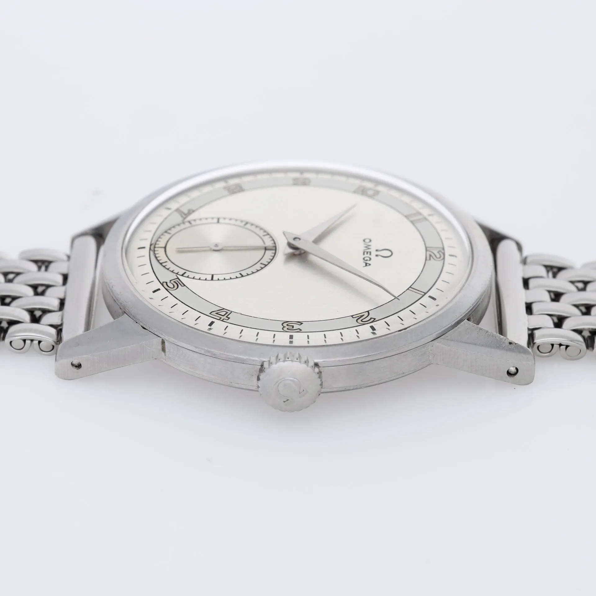 Omega 2272 2 Oversize Steel Dress Watch Two Tone Dial