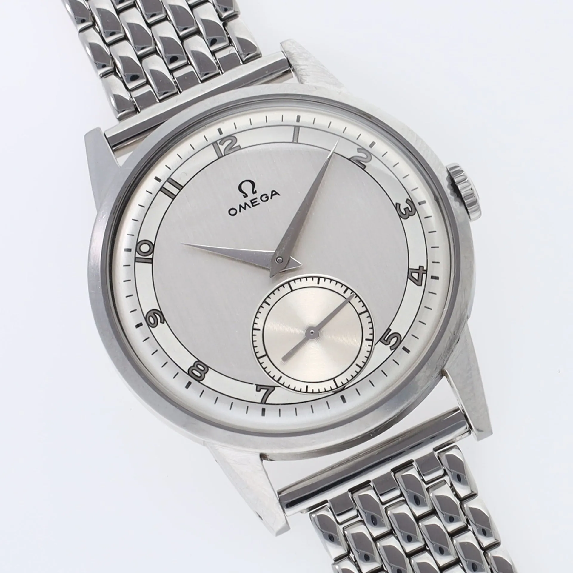 Omega 2272 2 Oversize Steel Dress Watch Two Tone Dial