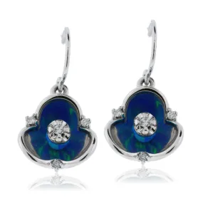 Opal and Diamond Reflective Drop Earrings