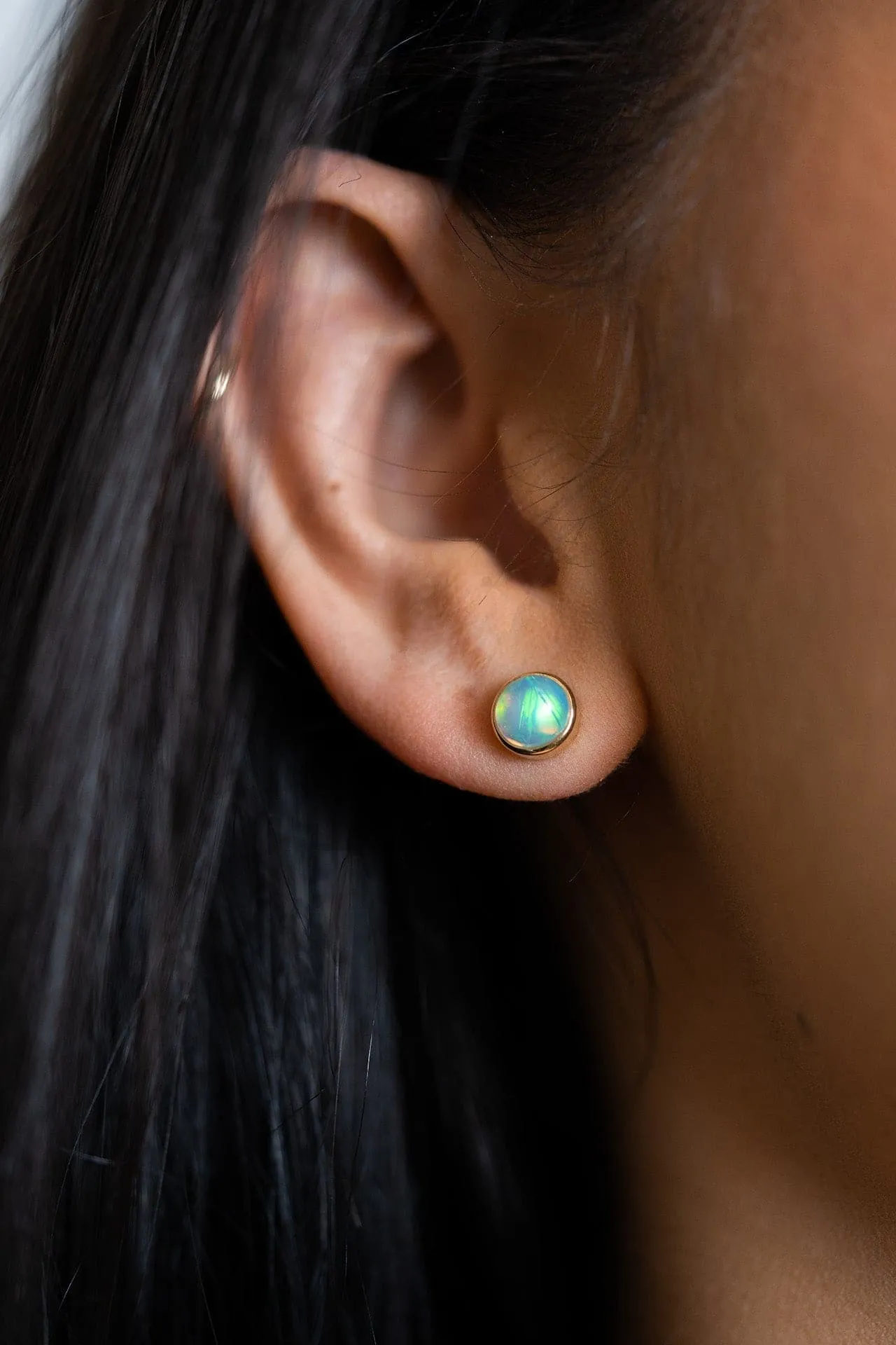 Opal Bezel Studs