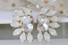 OPAL CLUSTER STUDS