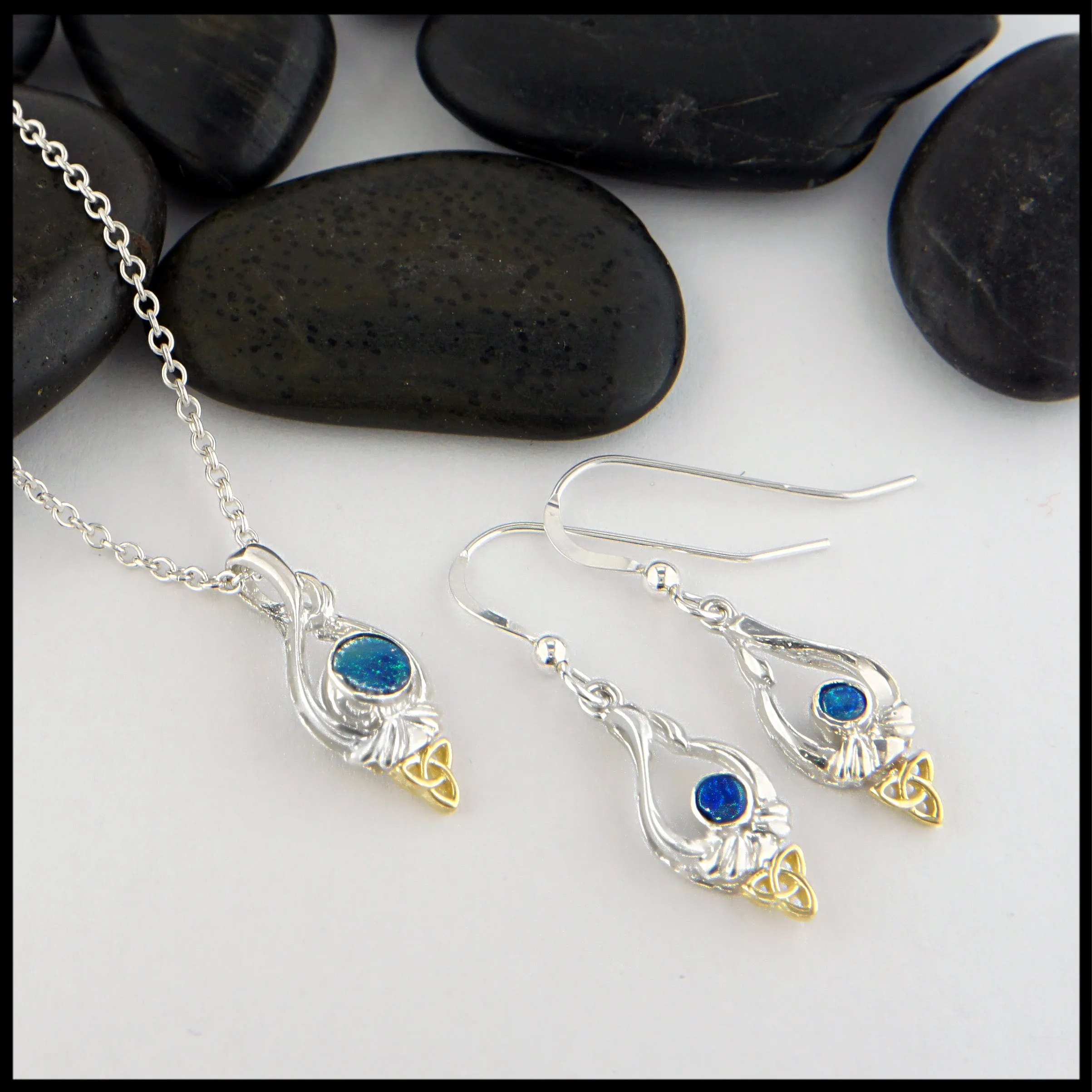 Opal Doublet Set with Trinity Twist