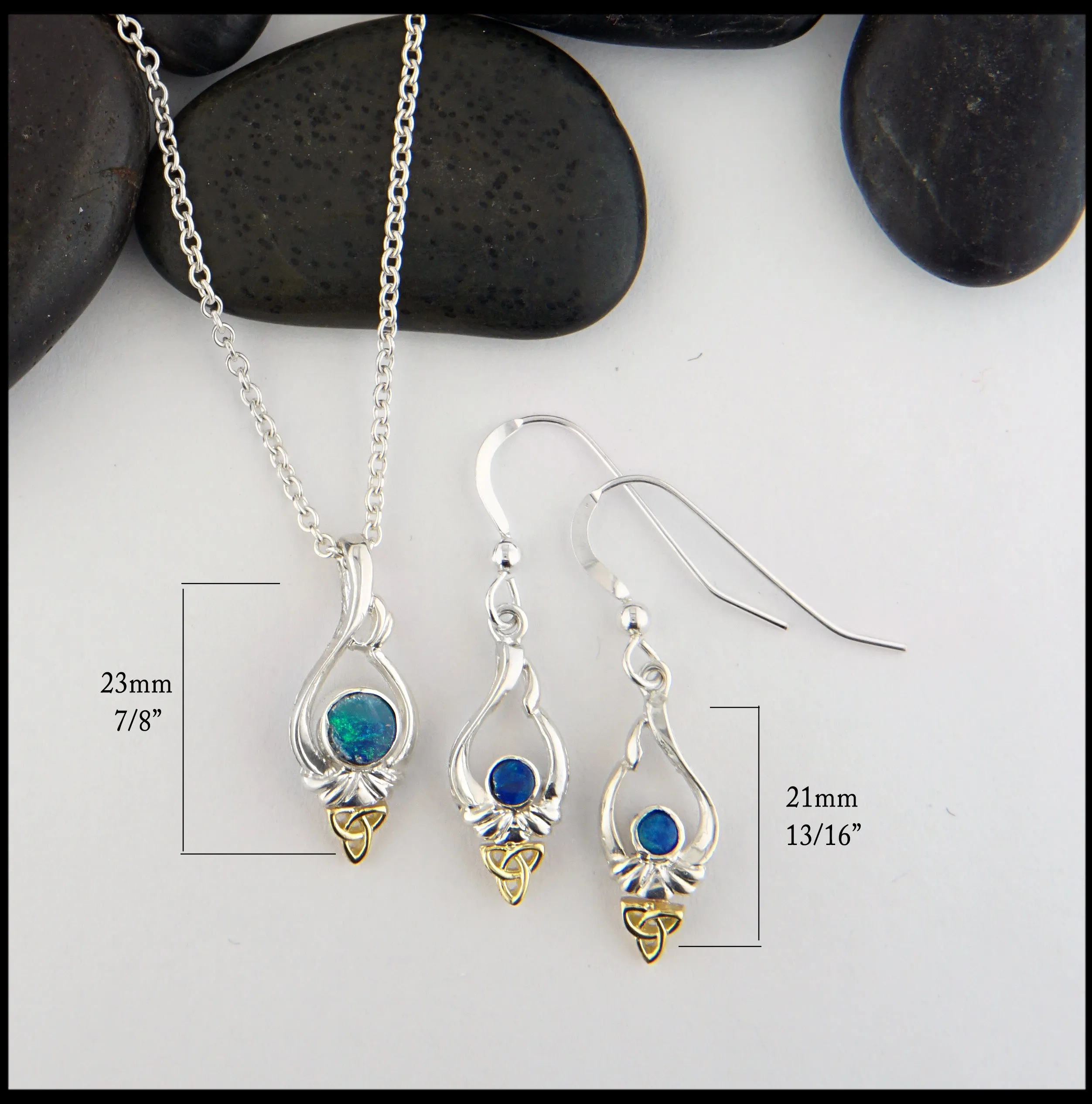 Opal Doublet Set with Trinity Twist