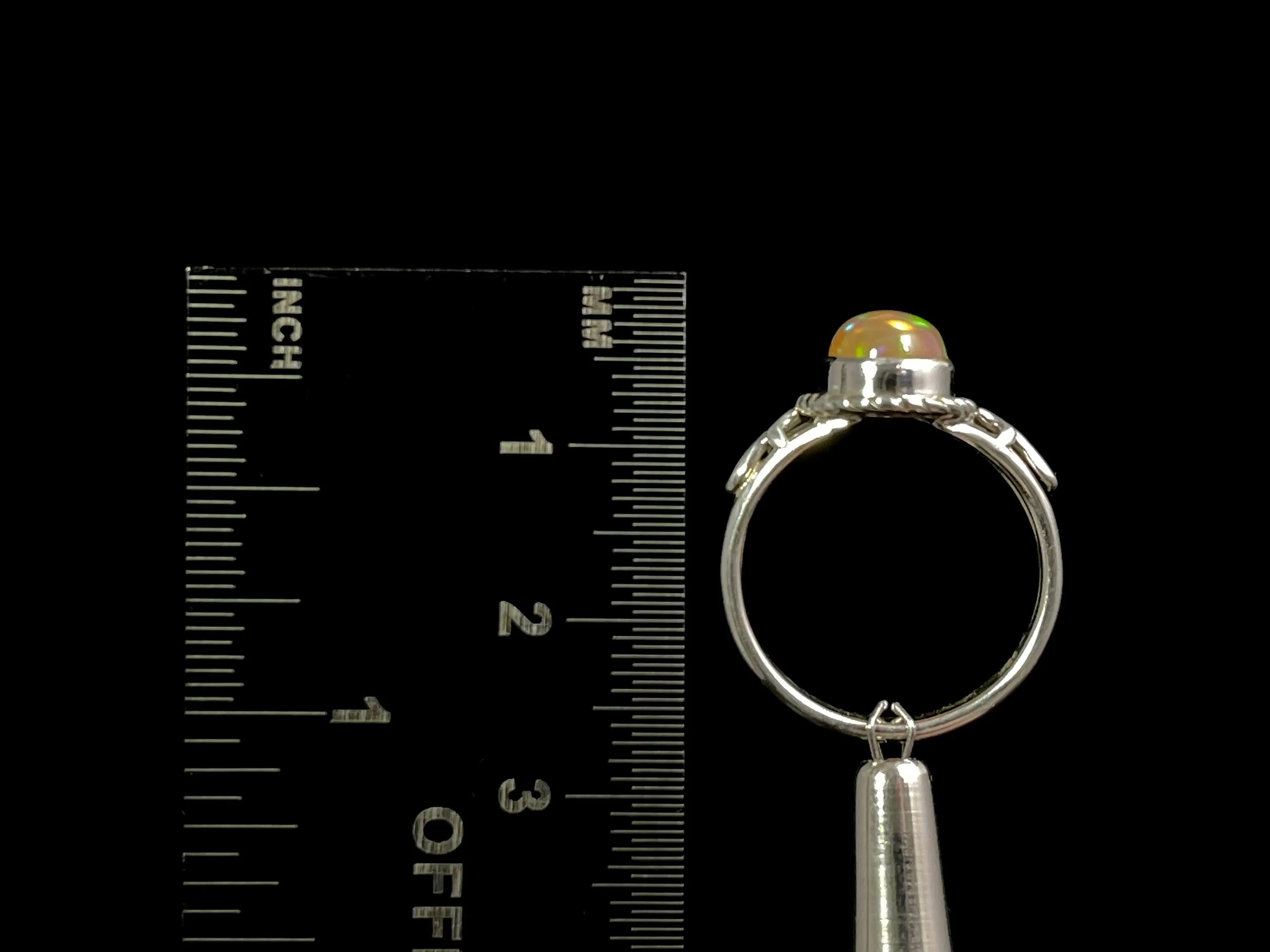 OPAL RING - Sterling Silver, Size 7 - Ethiopian Opal Rings for Women, Bridal Jewelry, Welo Opal, 49208