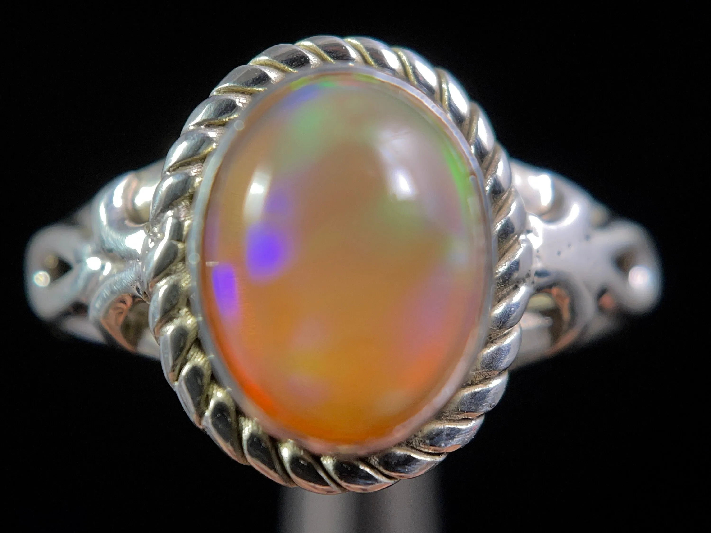 OPAL RING - Sterling Silver, Size 7 - Ethiopian Opal Rings for Women, Bridal Jewelry, Welo Opal, 49208
