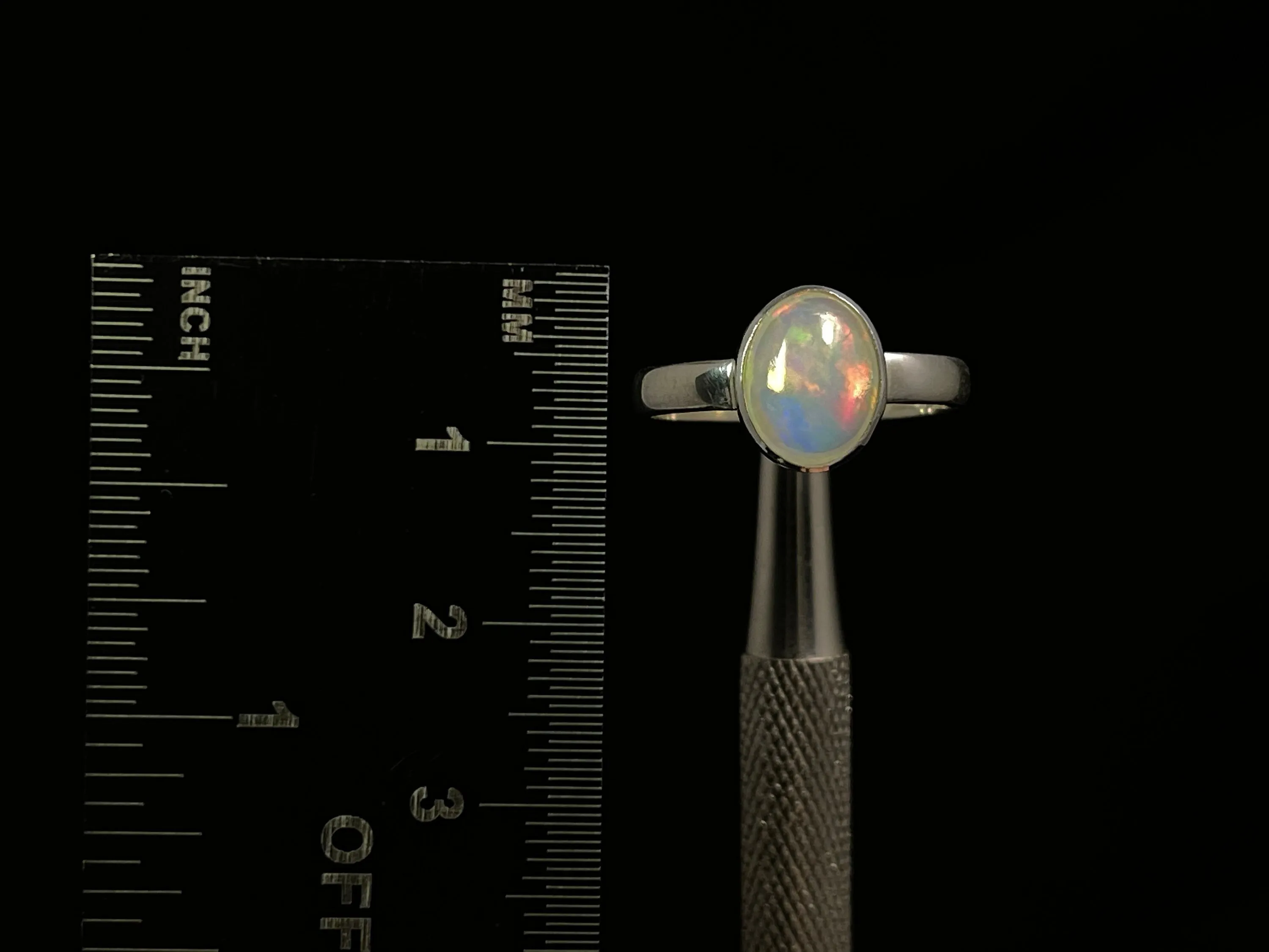 OPAL RING - Sterling Silver, Size 7.5 - Dainty Opal Ring, Opal Jewelry, Welo Opal, 49272