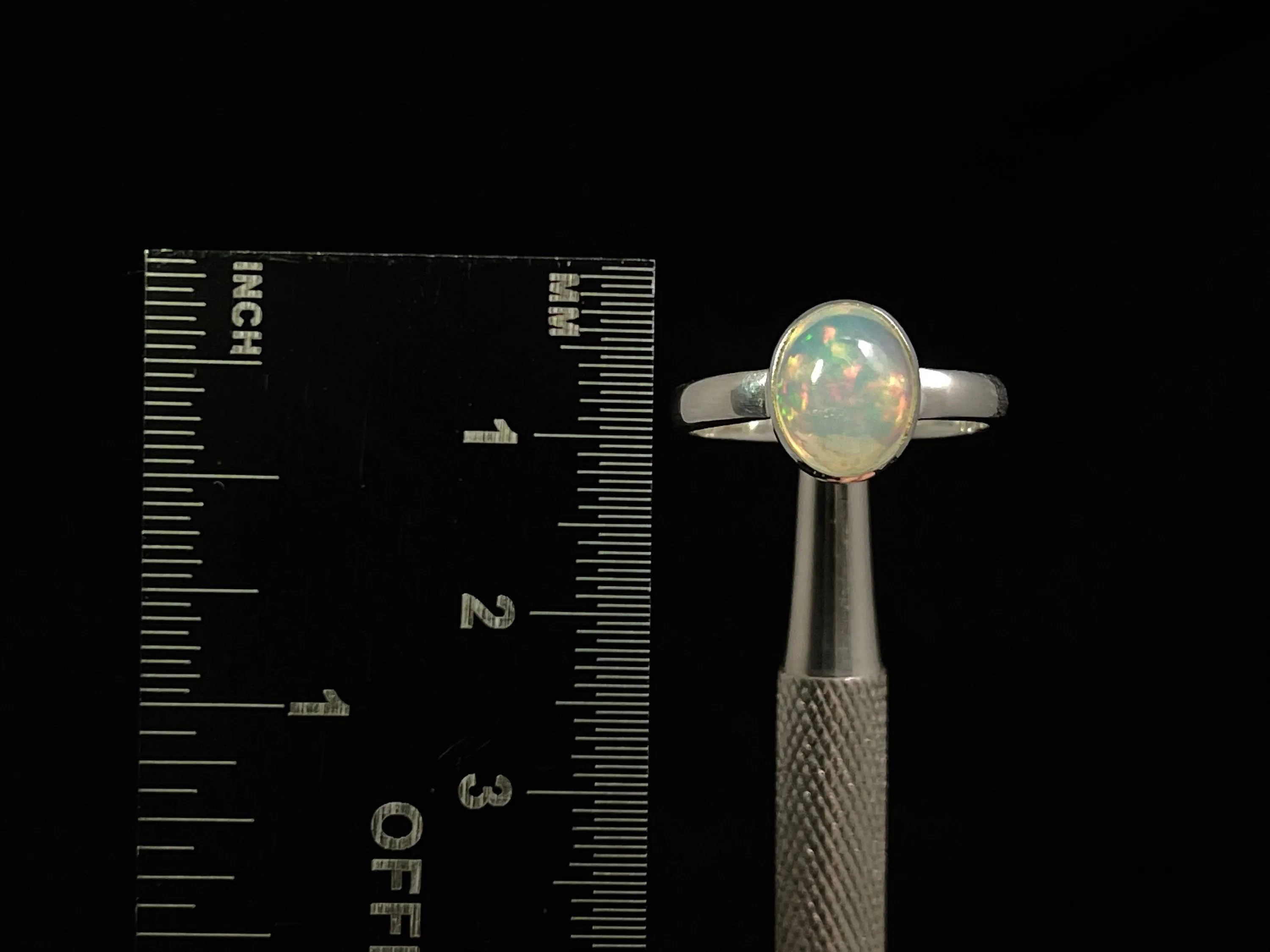 OPAL RING - Sterling Silver, Size 7.5 - Dainty Opal Ring, Opal Jewelry, Welo Opal, 49273