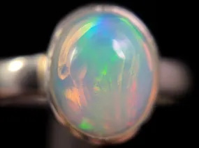OPAL RING - Sterling Silver, Size 9.5 - Dainty Opal Ring, Opal Jewelry, Welo Opal, 49251