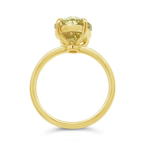 Oval Fancy Intense Yellow Diamond Ring