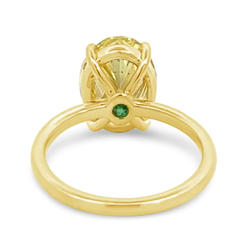 Oval Fancy Intense Yellow Diamond Ring