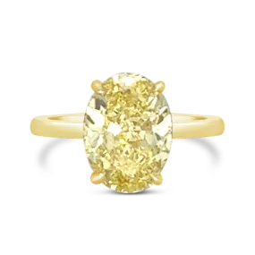 Oval Fancy Intense Yellow Diamond Ring