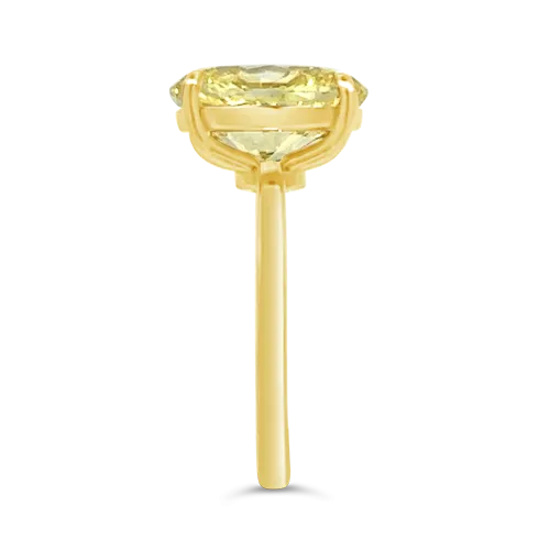 Oval Fancy Intense Yellow Diamond Ring