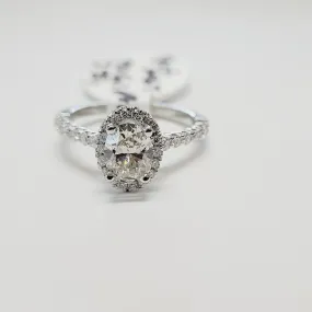 Oval GIA Certified Halo Engagement Ring