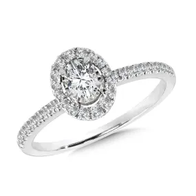 OVAL-SHAPED DIAMOND STAR HALO ENGAGEMENT RING