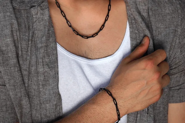 Panama Chain and Bracelet Pack in Black Ink