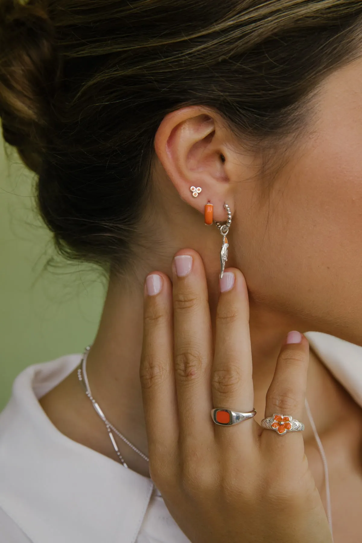 Papaya signet ring silver