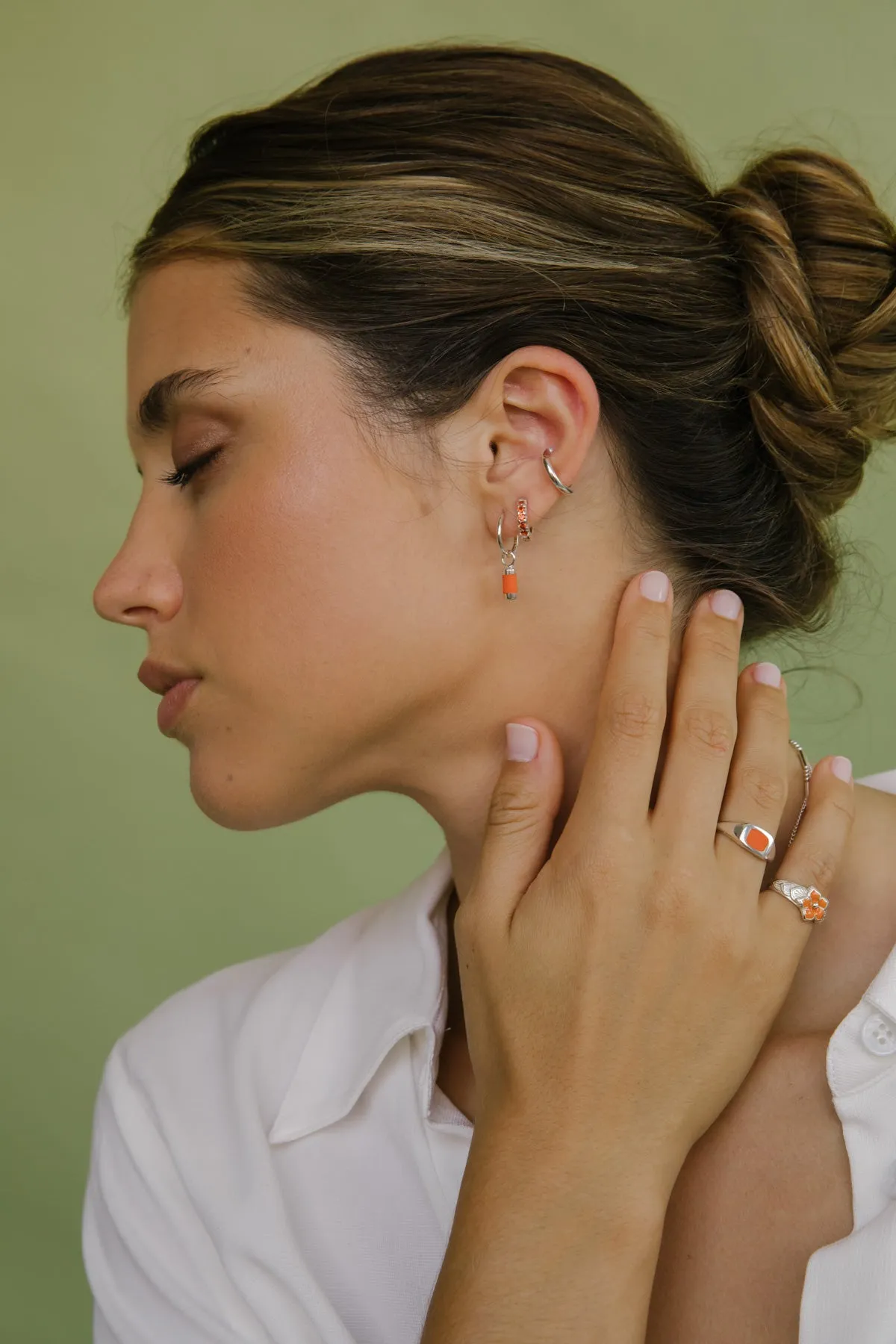 Papaya signet ring silver