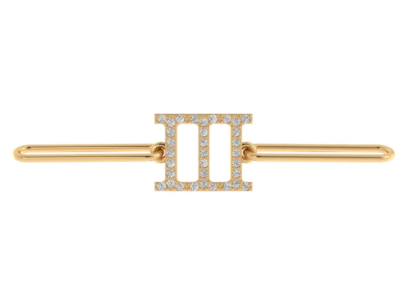 Paperclip Bracelet with Diamond Initials