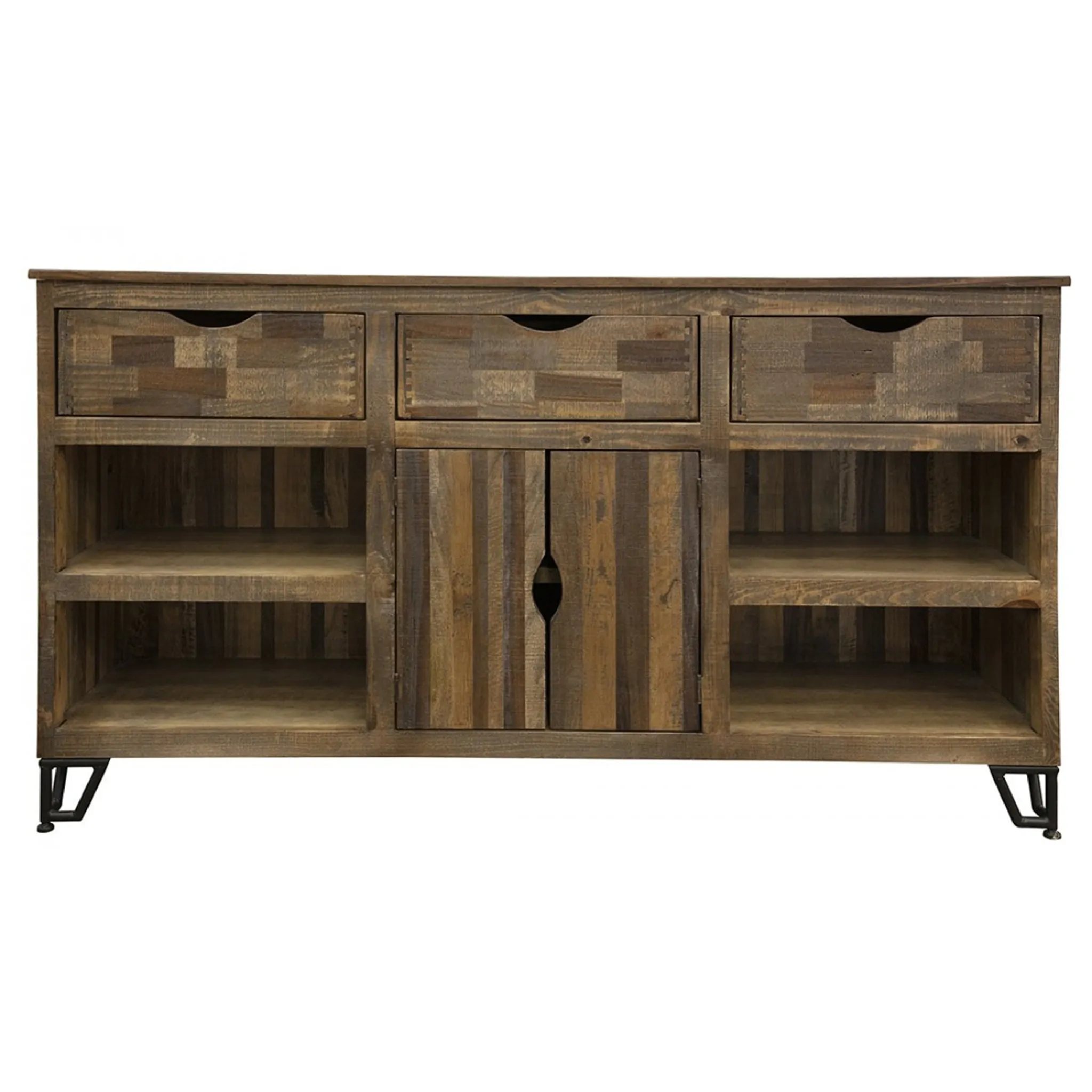 Paulo Multi-Wood 3 Drawer Sideboard