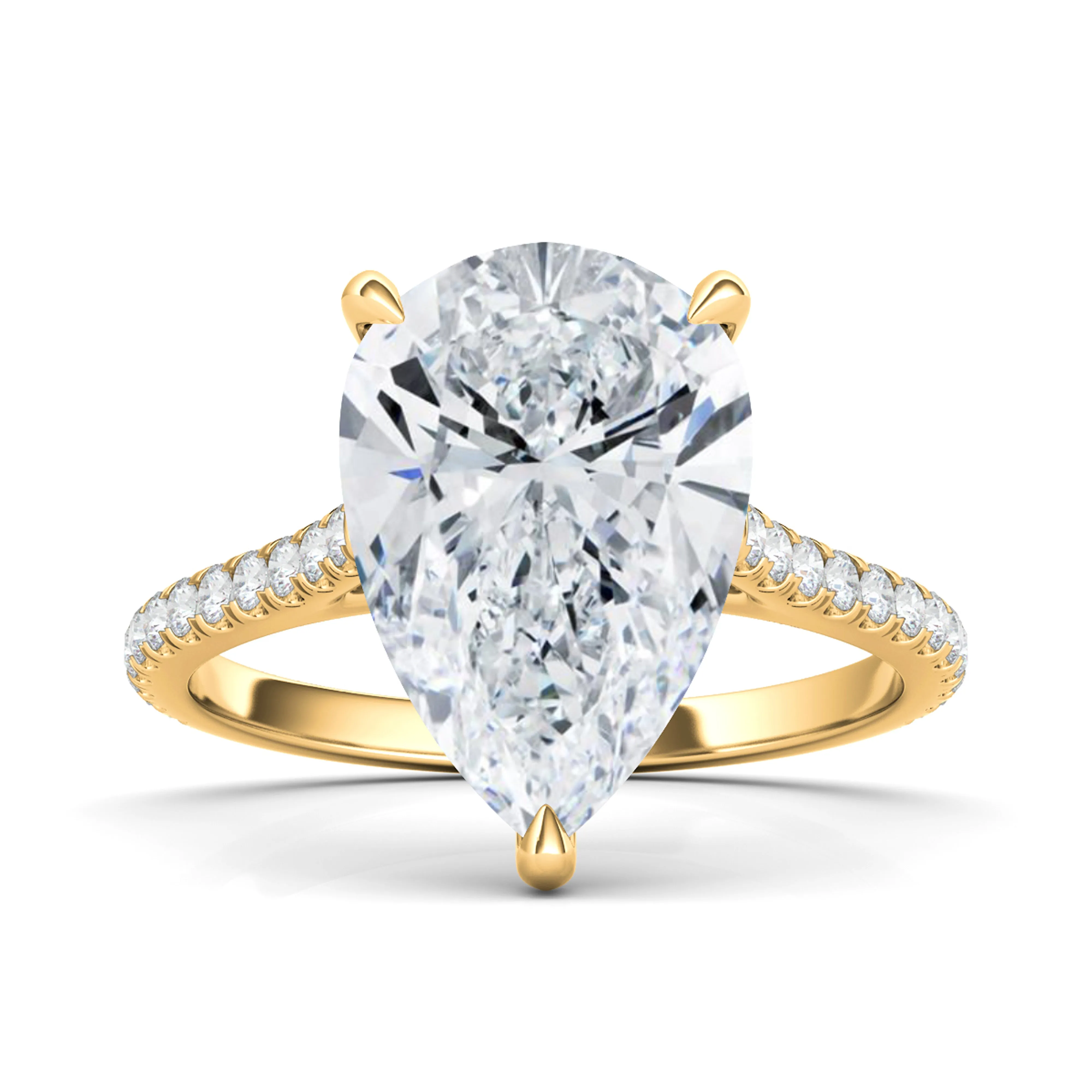 Pear Cut Pave Diamond Ring