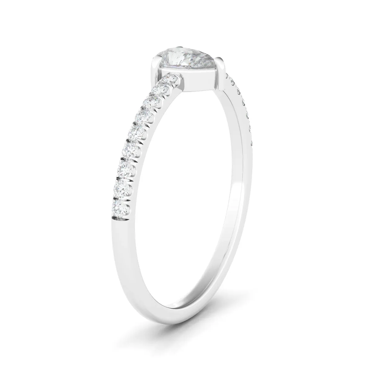 Pear Pave Diamond Ring