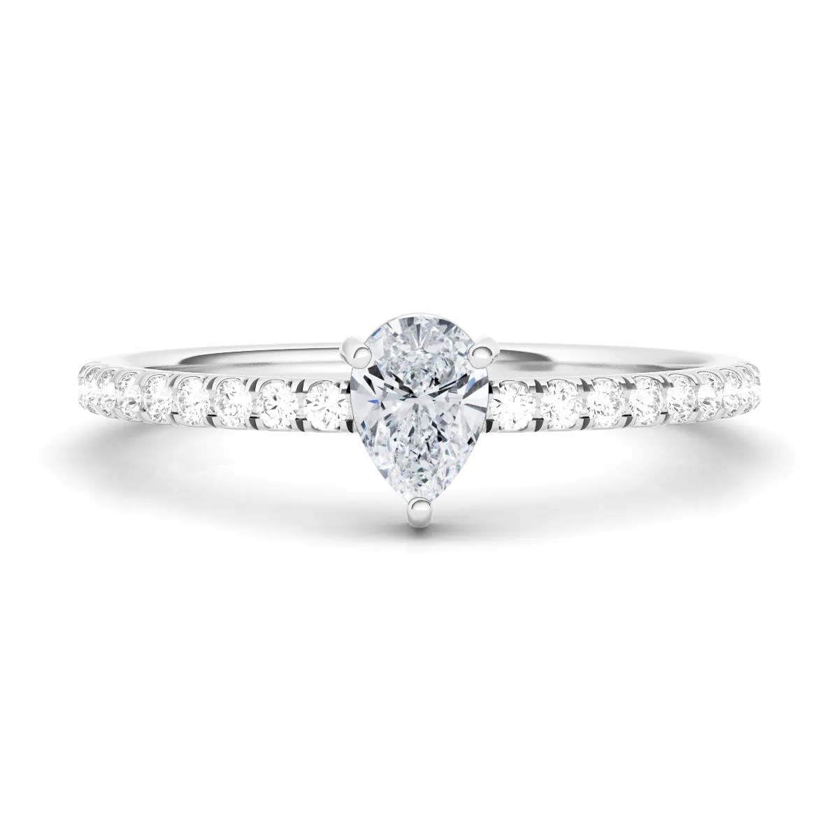 Pear Pave Diamond Ring
