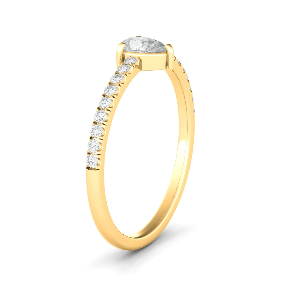 Pear Pave Diamond Ring